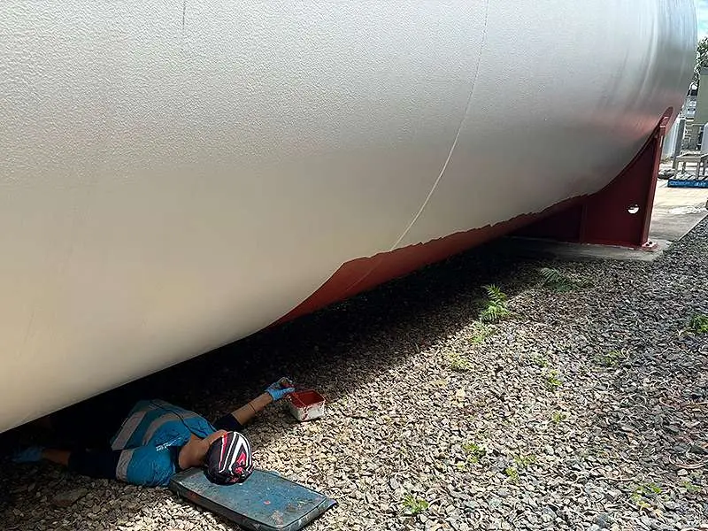 NanoPrep being applied under fuel tank