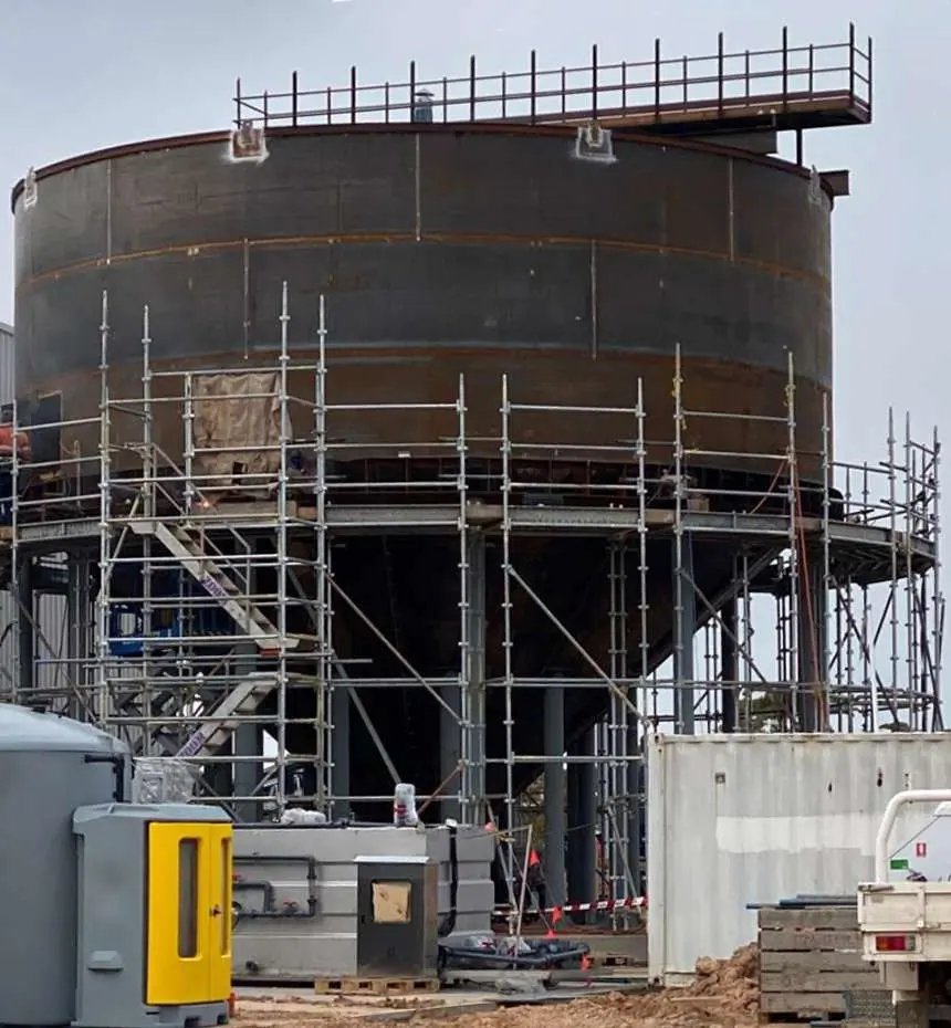 Original Condition of the Black Steel Water Tank